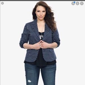 Torrid Navy Blue Polkadot Blazer